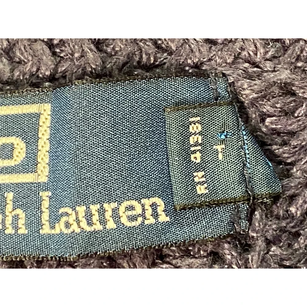 Polo Ralph Lauren Mens Navy Blue 100% Linen Shawl‎ Collar Shaker Knit Sweater L